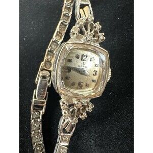 Vintage Omega 14K Gold Ladies Watch Diamond Bracelet Swiss Estate 13.2g 38 Stone